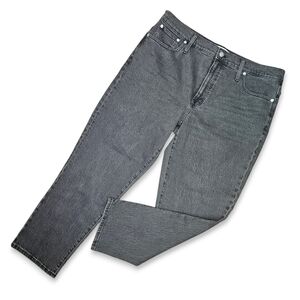 Madewell Size 33 Jeans Perfect Vintage Black Grey Wash High Rise Ankle Stretch